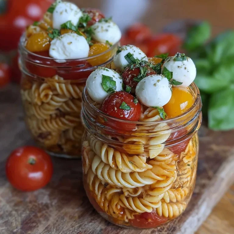 Fresh Mason Jar Caprese Pasta Salad Recipe Meal