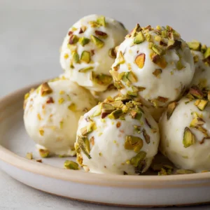 Quick Frozen Honey Pistachio Greek Yogurt Energy Bites