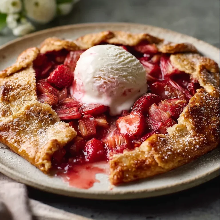 Buttery Rhubarb Strawberry Galette