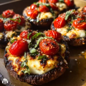 Caprese Stuffed Garlic Butter Portobellos