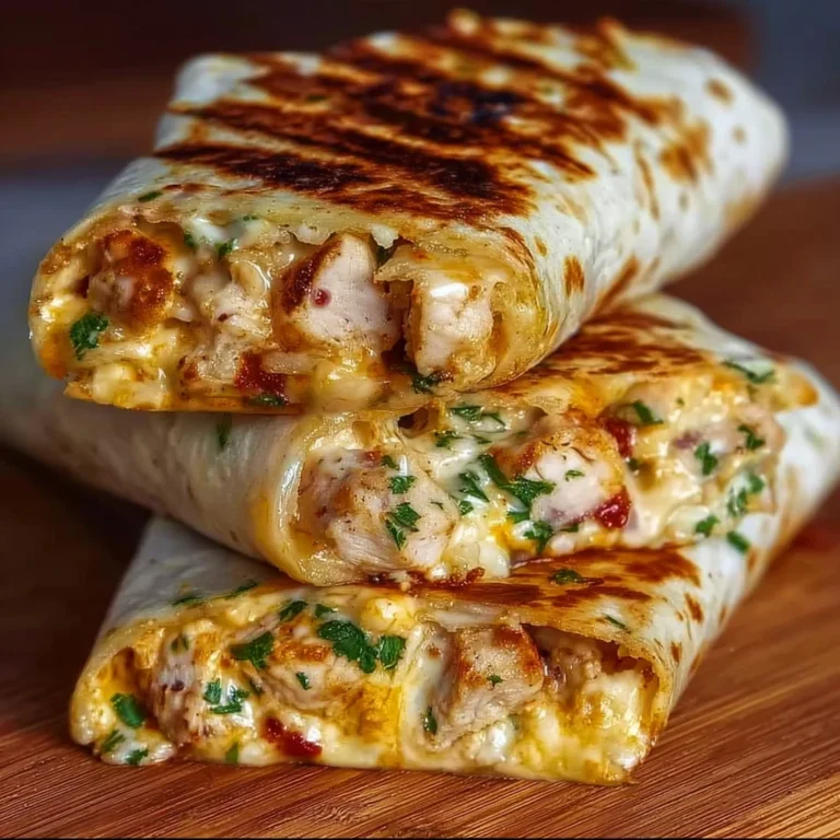 Cheesy Garlic Chicken Wraps