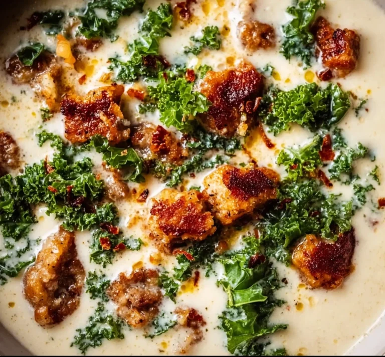 Creamy Cauliflower Soup Sausage Bacon Kale