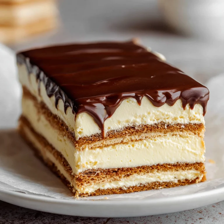 Creamy Nobake Chocolate Clair Cake