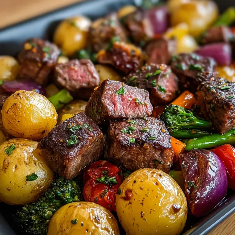 Create Juicy Garlic Butter Steak Bites Roasted Veggies