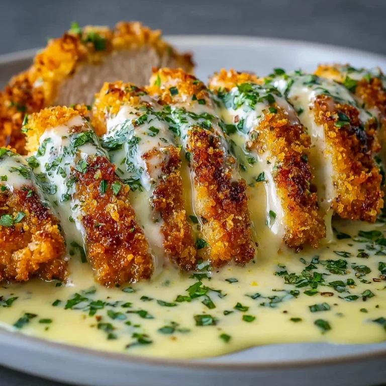 Crispy Parmesan Chicken Creamy Garlic Sauce