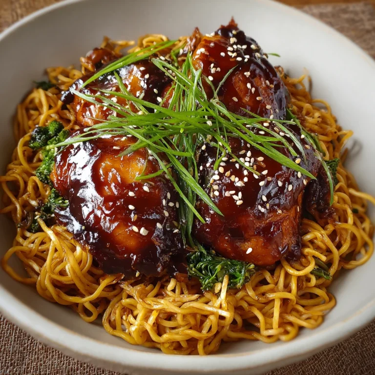 Crockpot Honey Garlic Chicken Noodles