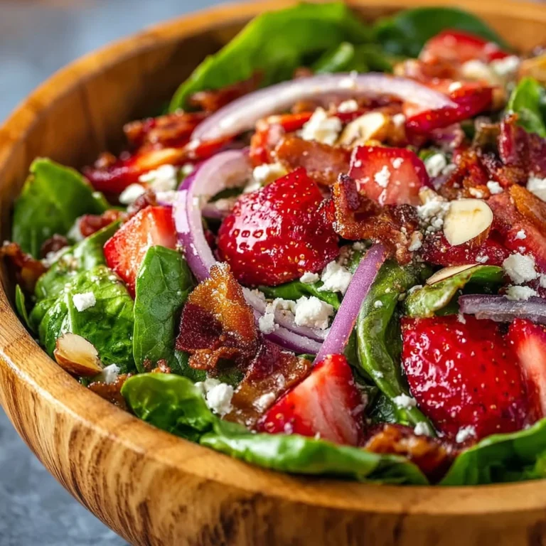 Crunchy Strawberry Romaine Feta Salad