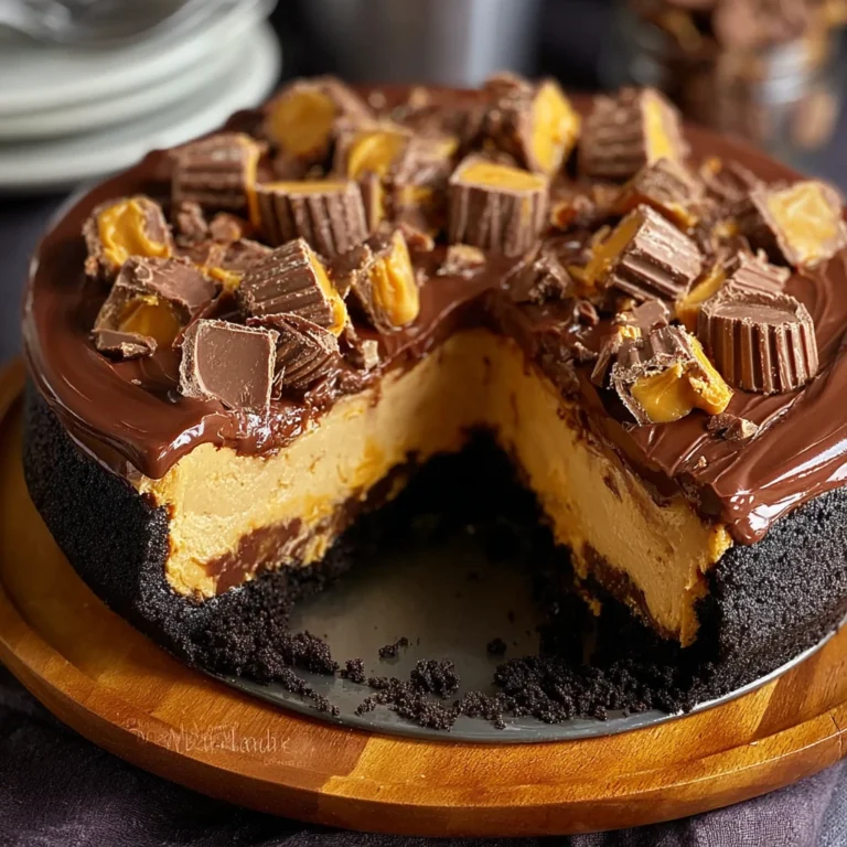 Giant Reeses Peanut Butter Cup Pie