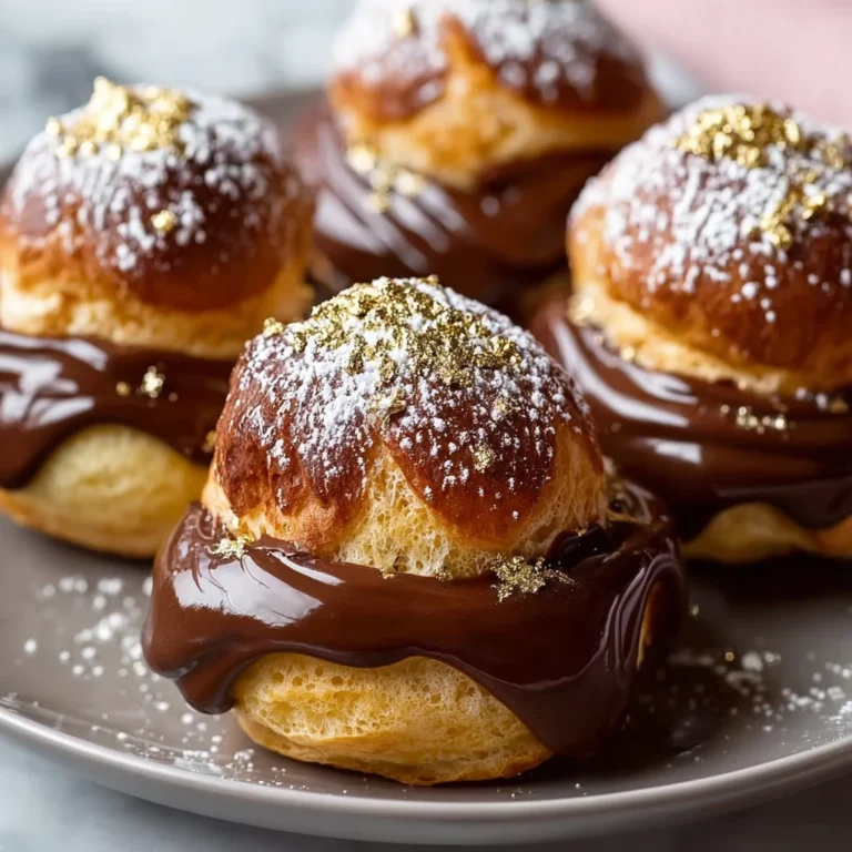 Gold Dusted Chocolate Profiteroles