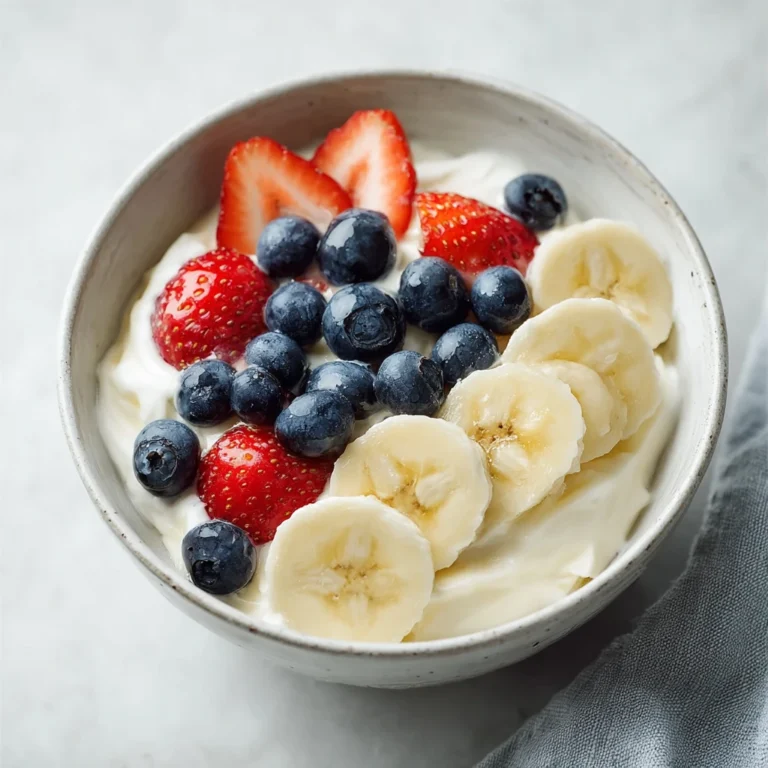Healthy Banana Berry Yogurt Bowl Breakfast