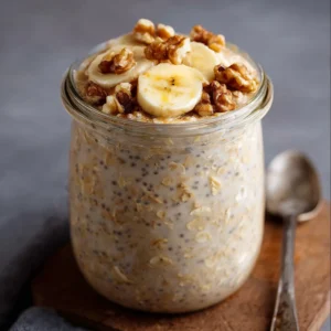 Healthy Banana Bread Overnight Oats for Quick Mornings