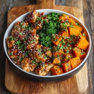 Honey Garlic Chicken and Sweet Potato