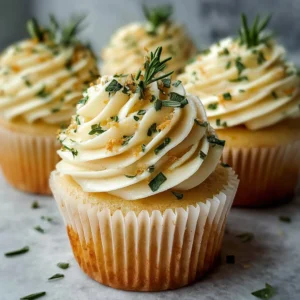 Lemon Thyme Rosemary Cupcakes