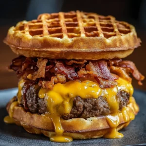 Maple Bacon Waffle Burger – Sweet and Savory Burger Recipe