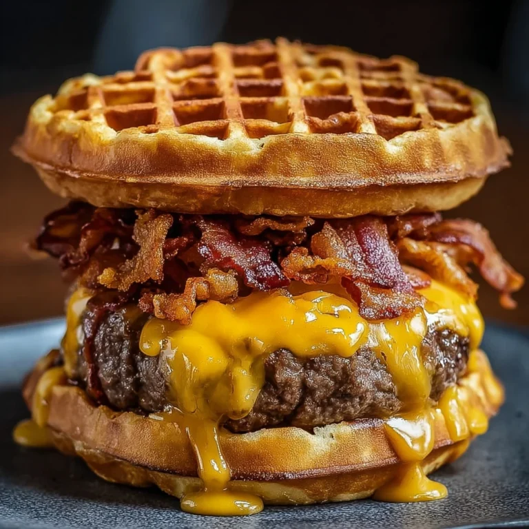 Maple Bacon Waffle Burger Sweet Savory Recipe