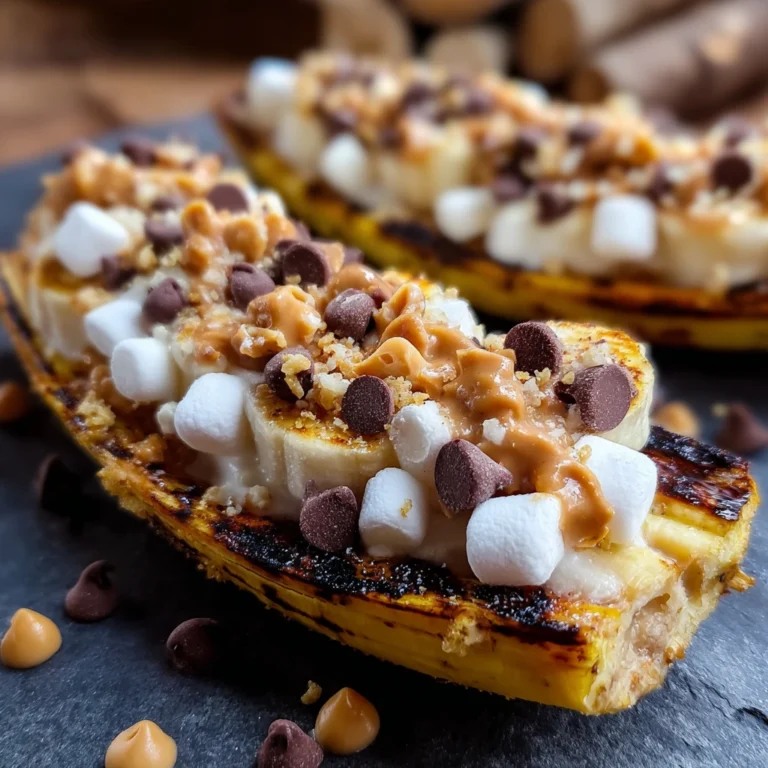 Melty Campfire Banana Boat Smores Peanut Butter Chips