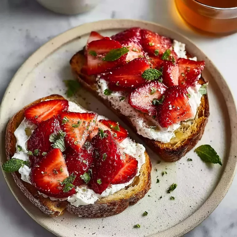 Roasted Strawberry Whipped Ricotta Toast