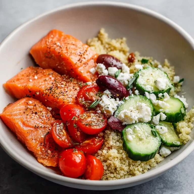 Salmon Quinoa Mediterranean Bowl Recipe Healthy Flavorful