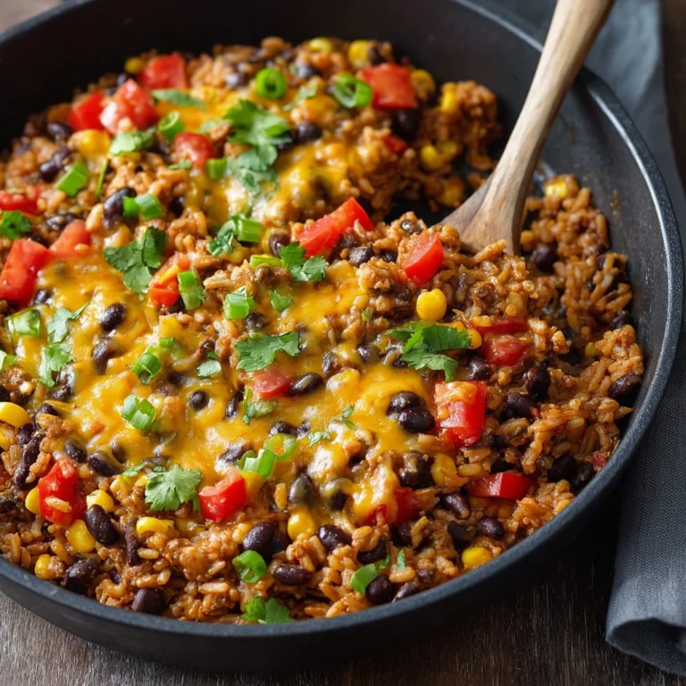 Southwest Lentils Rice Skillet