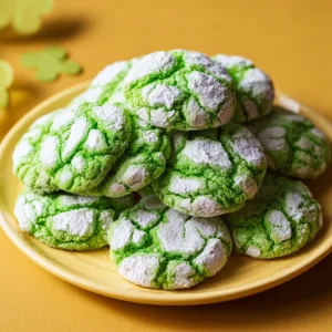 St. Patrick’s Day Green Crinkle Cookies