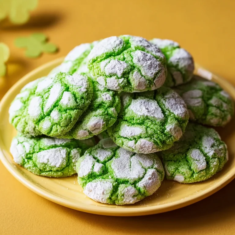 Patricks Day Green Crinkle Cookies