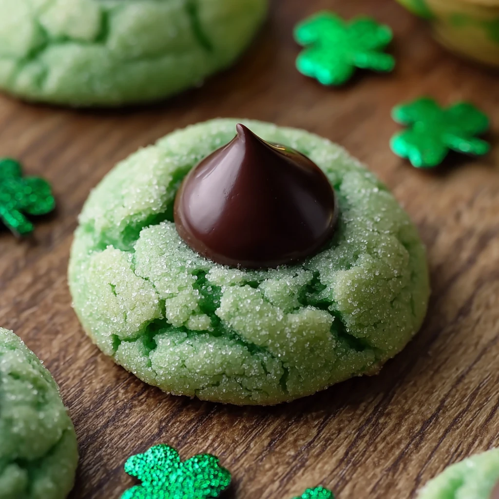 Patricks Day Mint Chocolate Kiss Cookies
