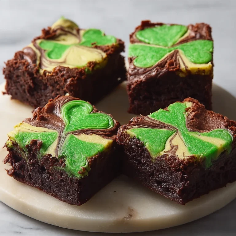 Patricks Day Mint Swirl Shamrock Brownies