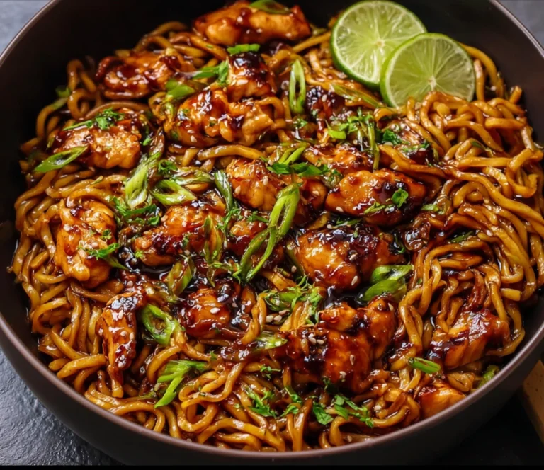 Sticky Garlic Chicken Noodles