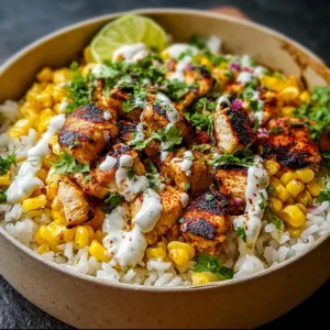 Street Corn Chicken Rice Bowl