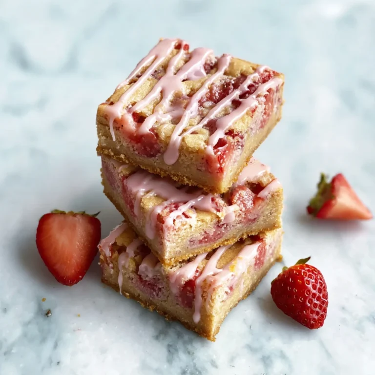 Chewy Strawberry Lemon Blondies Fresh Glaze