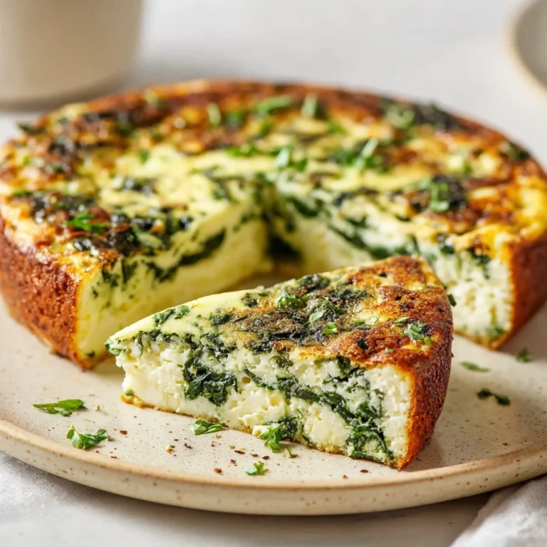 Healthy Cottage Cheese Spinach Crustless Quiche Recipe