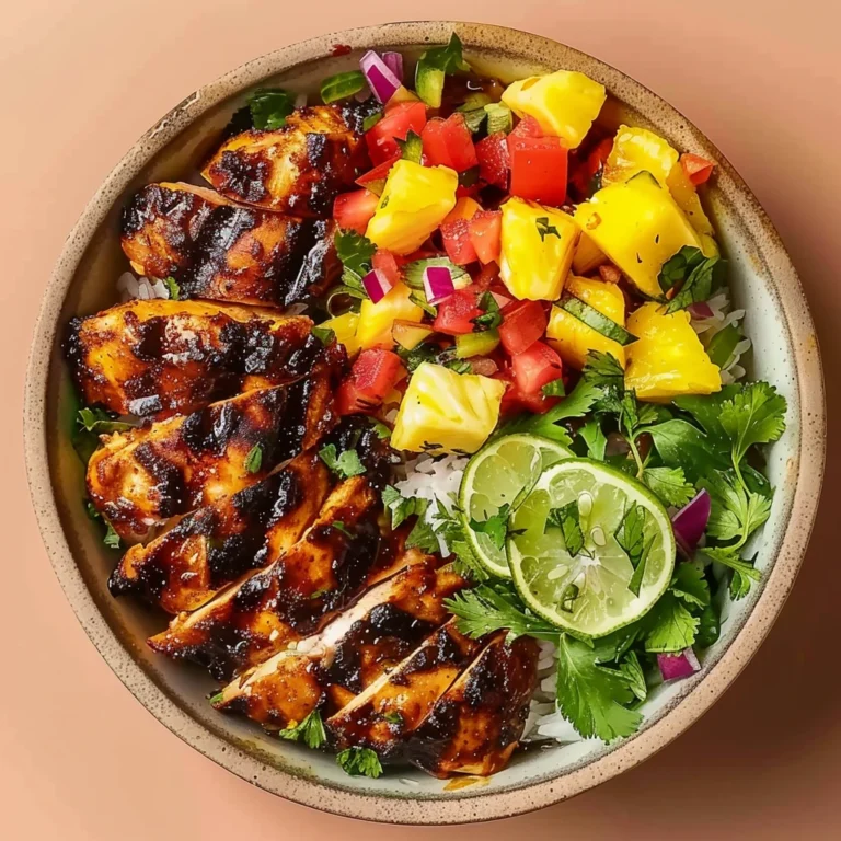 Jerk Chicken Bowl Pineapple Salsa