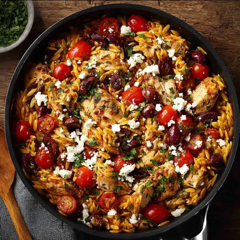 One Pot Greek Chicken Orzo