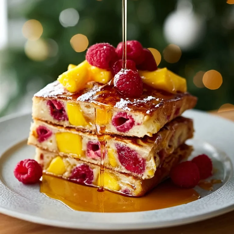 Tasty Raspberry Mango Sheet Pan Pancakes