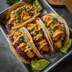 Crispy Bang Bang Shrimp Tacos with Zesty Slaw (Better Than Takeout)