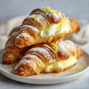Lemon Cream Stuffed Croissants Easy Bakery-Style Recipe
