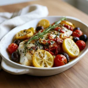 Mediterranean Baked Fish Healthy Easy Dinner Recipe