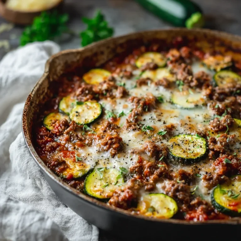 One Pan Cheesy Zucchini Ground Beef Skillet Recipe