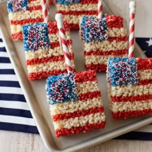 American Flag Rice Krispie Treats