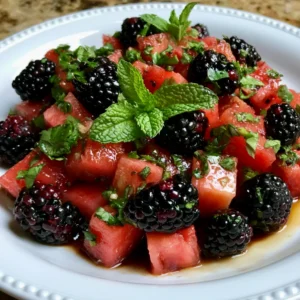 Balsamic Watermelon & Blackberry Salad