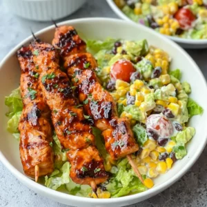 BBQ Chicken Skewer Salad