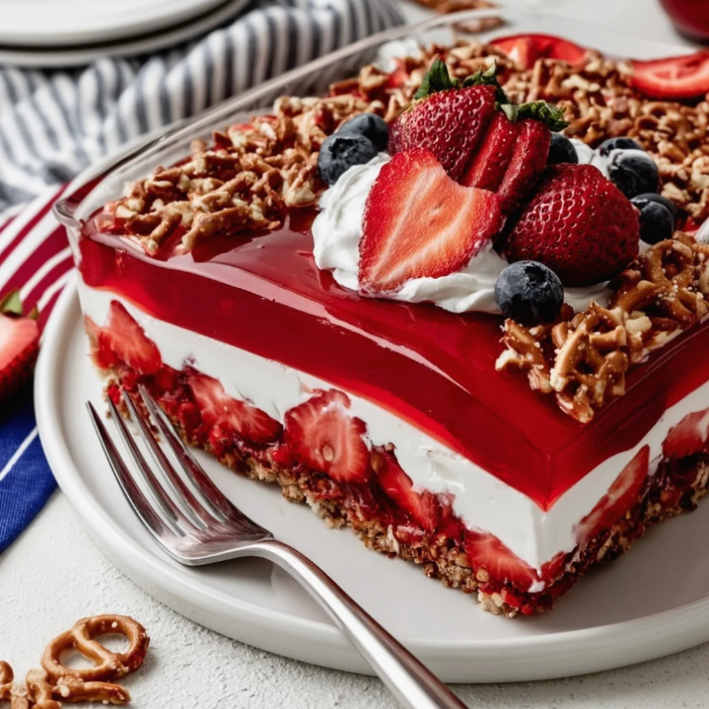 BEST Strawberry Pretzel Jello Salad Recipe