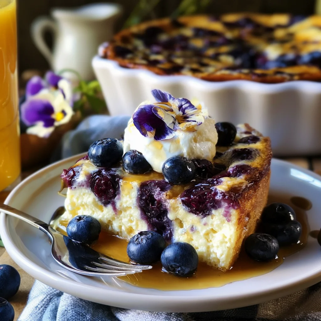 Blueberry Cottage Cheese Bake