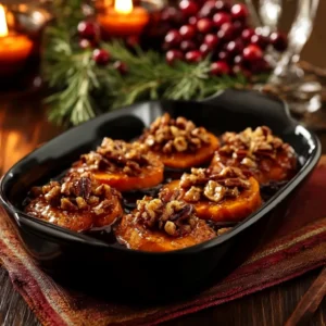 Braised Sweet Potatoes with Piri Piri Pecans