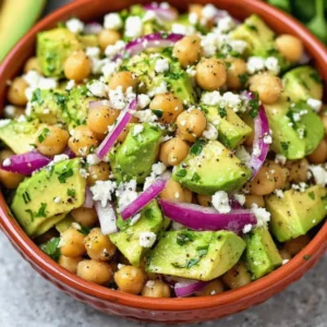 Chickpea Avocado Feta Salad