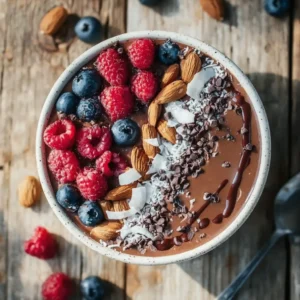 Chocolate Almond Coconut Smoothie Bowl