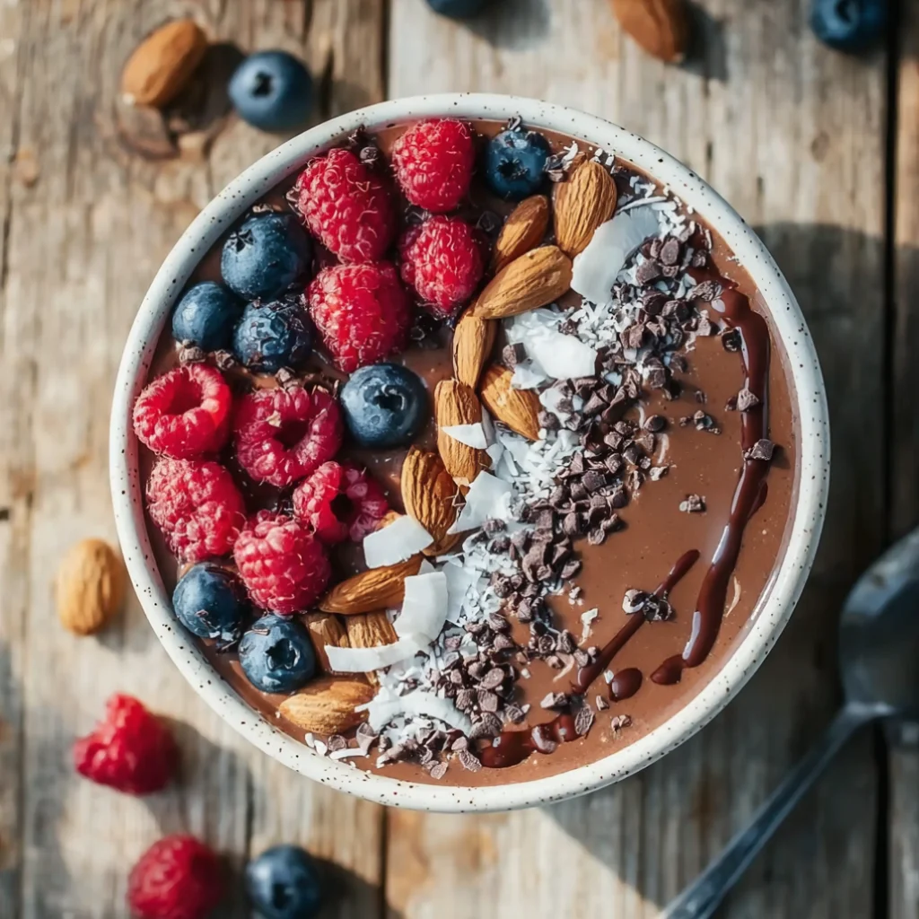 Chocolate Almond Coconut Smoothie Bowl