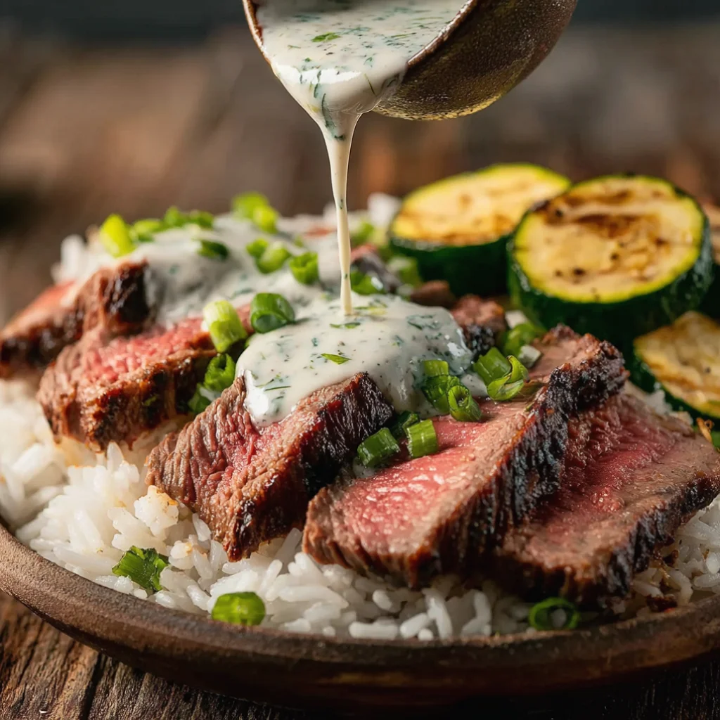 Grilled Steak Bowl with Charred Zucchini
