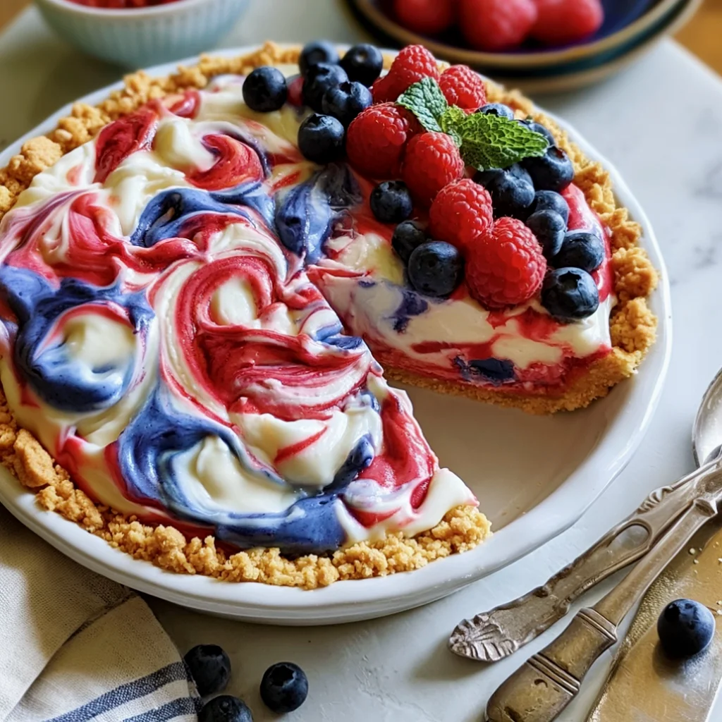 No-Bake 4th of July Swirl Pie