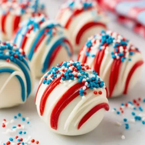Red, White, and Blue Cake Balls